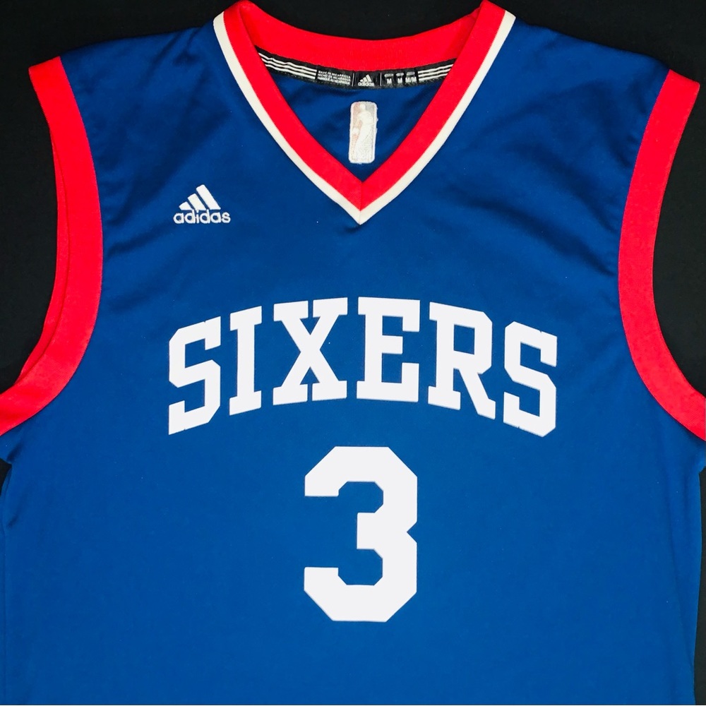 2009 Adidas Allen Iverson Philadelphia 76ers #3 Blue Alternate Jersey Men’s M